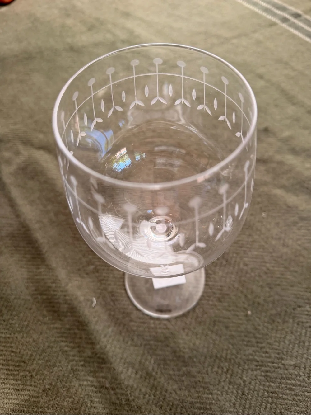Art Nouveau Etched Wine Glasses - Set of 4